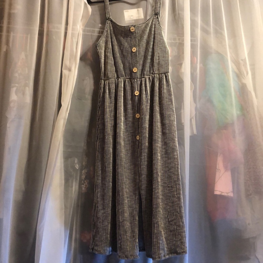 Black and white striped summer dress